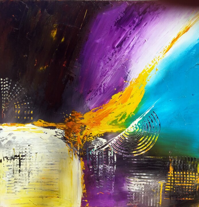 绘画 标题为“couleur abstract 2” 由De, 原创艺术品, 油
