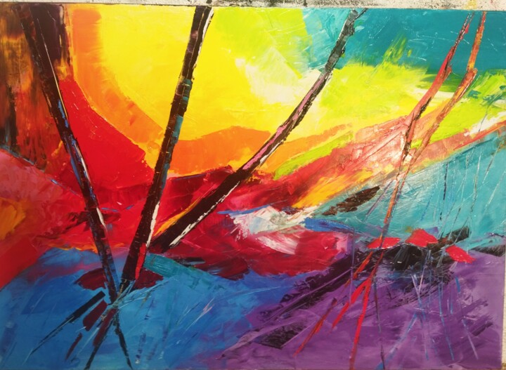 Pintura titulada "abstract nature 5 2…" por De, Obra de arte original, Oleo