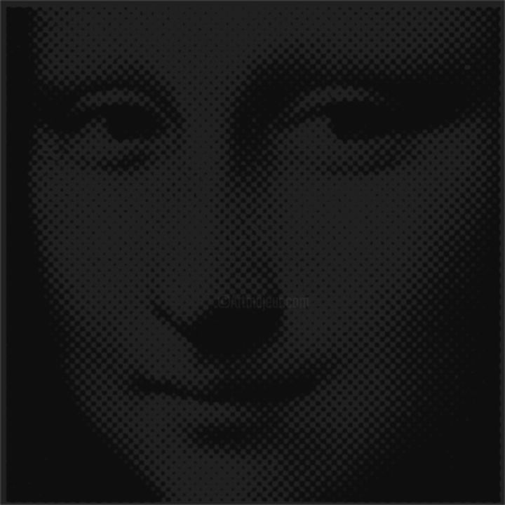 Arts numériques intitulée "black Mona Lisa 2" par Eric Gaussens, Œuvre d'art originale, Peinture numérique