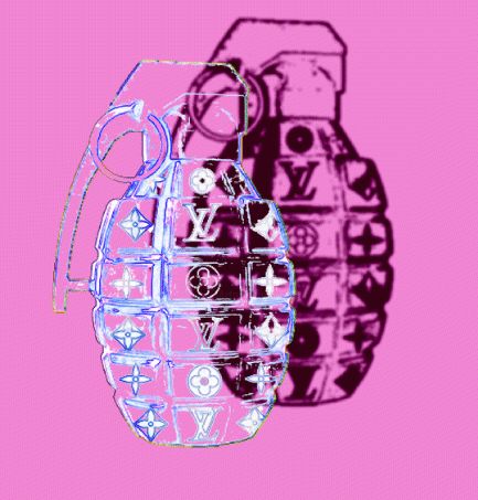 Digital Arts titled "grenade de luxe" by Eric Gaussens, Original Art, 2D Digital Work Mounted on Aluminium