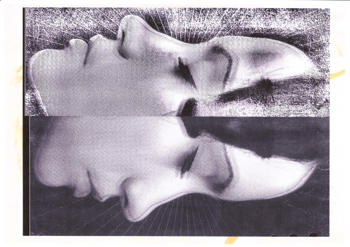 Collages intitolato "Träumend" da Erich Heeder, Opera d'arte originale, Collages