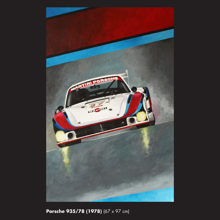 Painting titled "Porsche 935/78 "Mob…" by Eric Hardy, Original Artwork, Acrylic