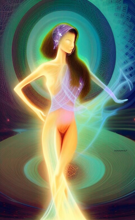 Digitale Kunst mit dem Titel "la danseuse" von Erick Philippe (eikioo), Original-Kunstwerk, KI-generiertes Bild