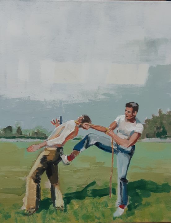 Pittura intitolato "Human interaction" da Eric Kaiser, Opera d'arte originale, Acrilico