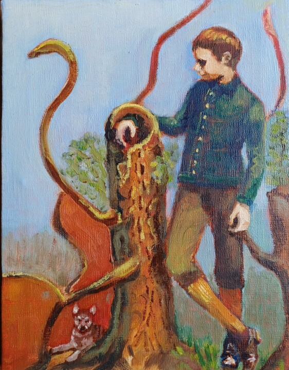 Peinture intitulée "milon de crotone" par Eric Kaiser, Œuvre d'art originale, Huile