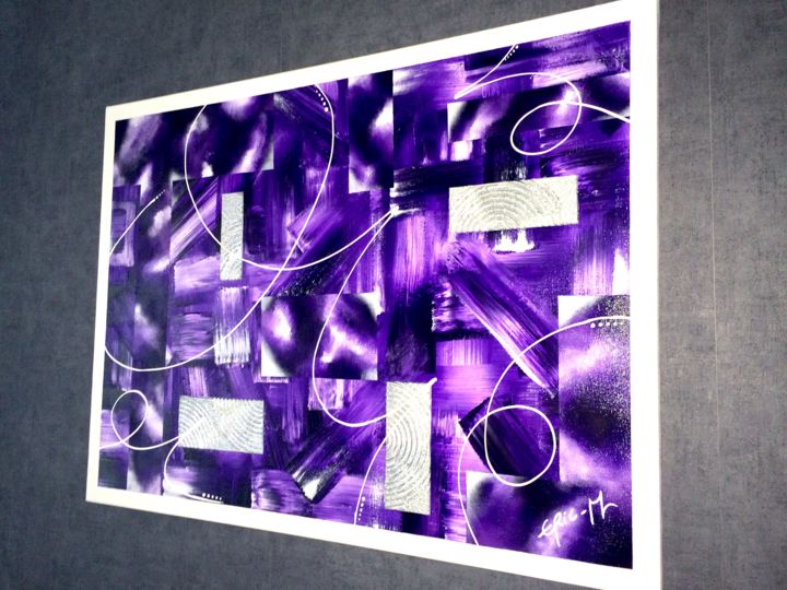 Pintura titulada "« Purple 2 »" por Eric M. Artiste Peintre, Obra de arte original, Acrílico