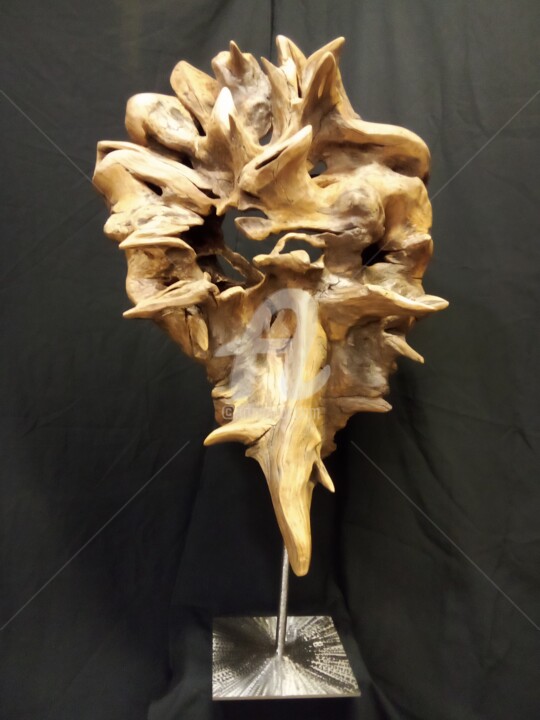 Γλυπτική με τίτλο "Eclosion" από Eric Rodriguez Sculpture, Αυθεντικά έργα τέχνης, Ξύλο