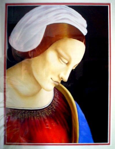 Painting titled "femme de profil" by Eric Sabatier, Original Artwork, Oil