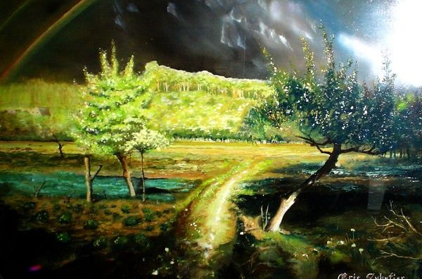 Peinture intitulée "apres l'orage d'apr…" par Eric Sabatier, Œuvre d'art originale, Huile
