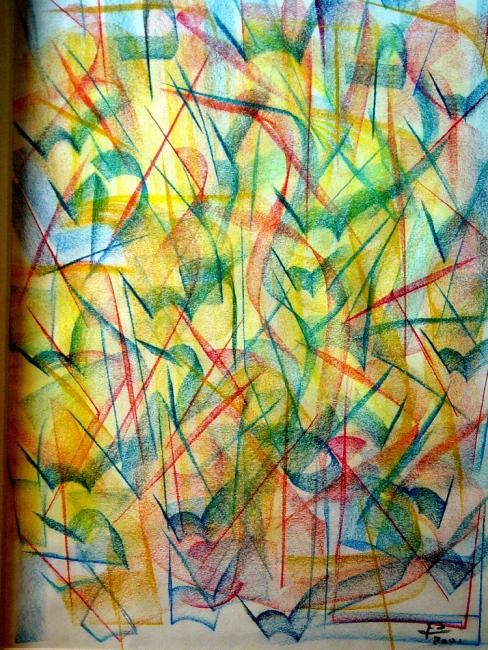 Peinture intitulée "Buisson ardent" par Eric Signorino, Œuvre d'art originale, Pastel