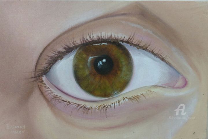 Painting titled "Le bel oeil de Gise…" by Ericson, Original Artwork, Oil