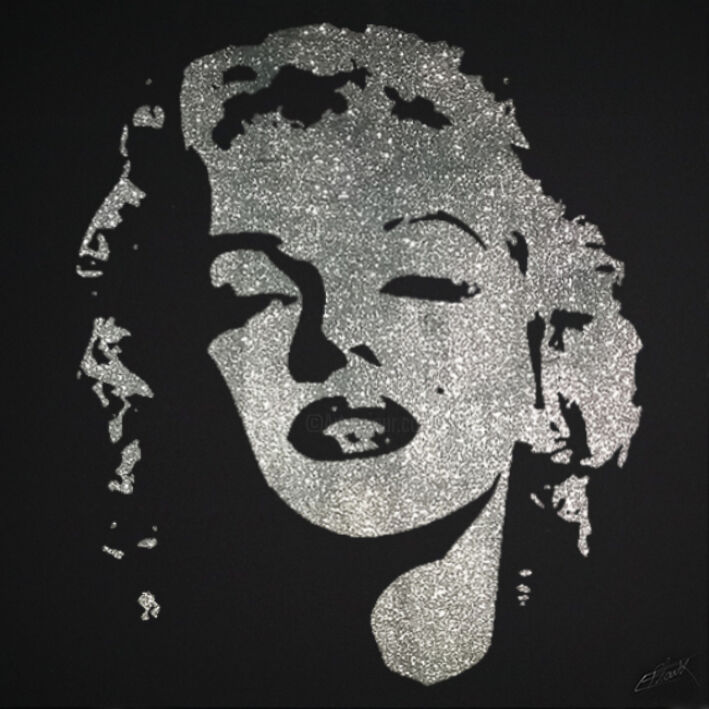 Collages intitulée "Marilyn MONROE" par Erik Black, Œuvre d'art originale, Collages Monté sur Châssis en bois