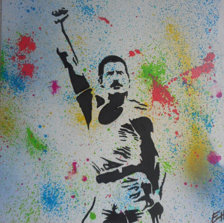 Painting titled "Freddie Mercury" by Erik Hils, Original Artwork