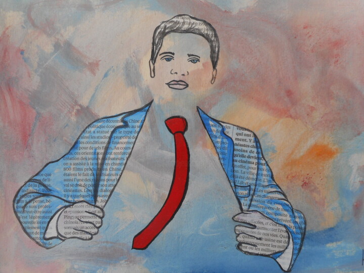 Painting titled "business man" by Erik Hils, Original Artwork