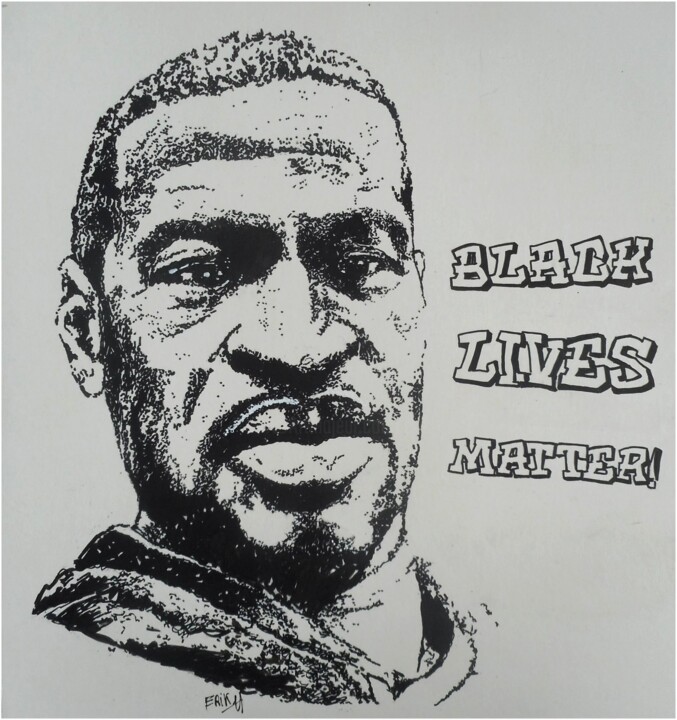 Картина под названием "Black lives matter" - Erik Hils, Подлинное произведение искусства, Акрил