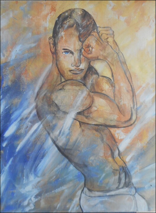 Gravures & estampes intitulée "boxeur" par Erik Hils, Œuvre d'art originale, Tirage argentique