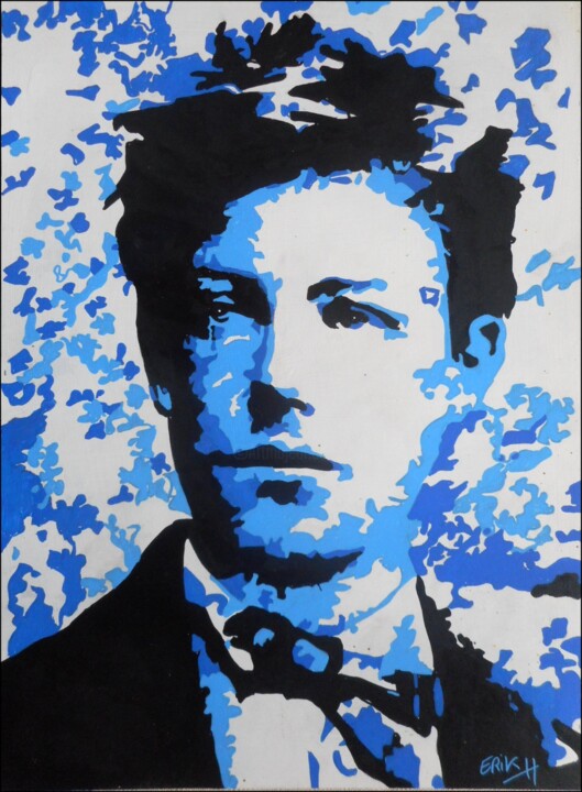 Peinture intitulée "Arthur Rimbaud, vec…" par Erik Hils, Œuvre d'art originale, Acrylique