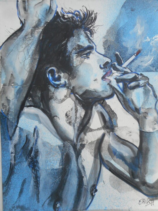 Peinture intitulée "smoker sensuel, fra…" par Erik Hils, Œuvre d'art originale, Acrylique