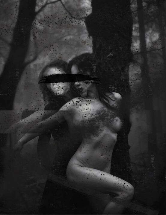 Arte digitale intitolato "Morena in the Woods" da Erik Julkin, Opera d'arte originale, Collage digitale
