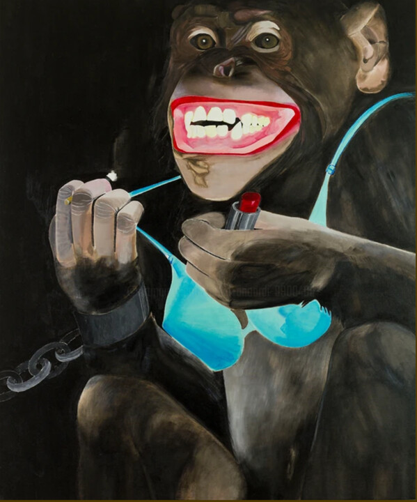 Malarstwo zatytułowany „La Scimmia” autorstwa Erika Anoardi, Oryginalna praca, Akryl