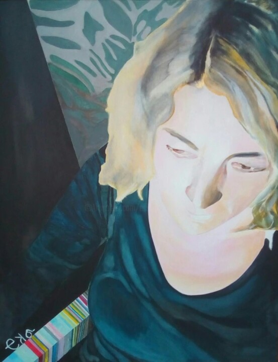 Pintura intitulada "Carole got ill" por Erika Anoardi, Obras de arte originais, Acrílico Montado em Armação em madeira