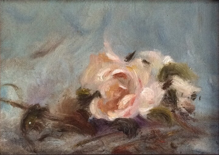 Pittura intitolato "Dreamy Roses" da Erika Von Gaal, Opera d'arte originale, Olio Montato su Cartone