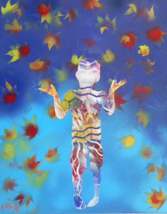 Peinture intitulée "automne by Erik-H" par Erik-H, Œuvre d'art originale, Acrylique