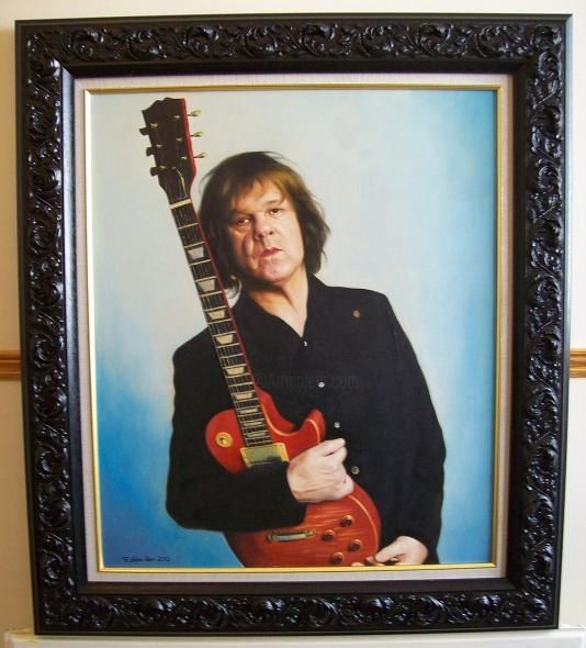 Painting titled "Gary Moore Oil Pain…" by Erinfire, Original Artwork, Oil