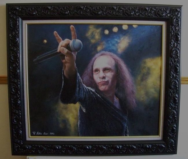 Painting titled "Ronnie James Dio(Ra…" by Erinfire, Original Artwork, Oil