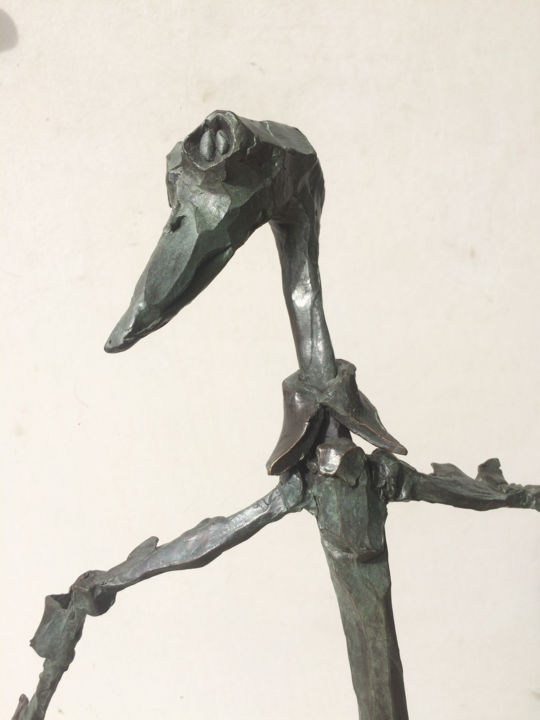 Sculptuur getiteld "Cocky bird" door Erland, Origineel Kunstwerk, Metalen