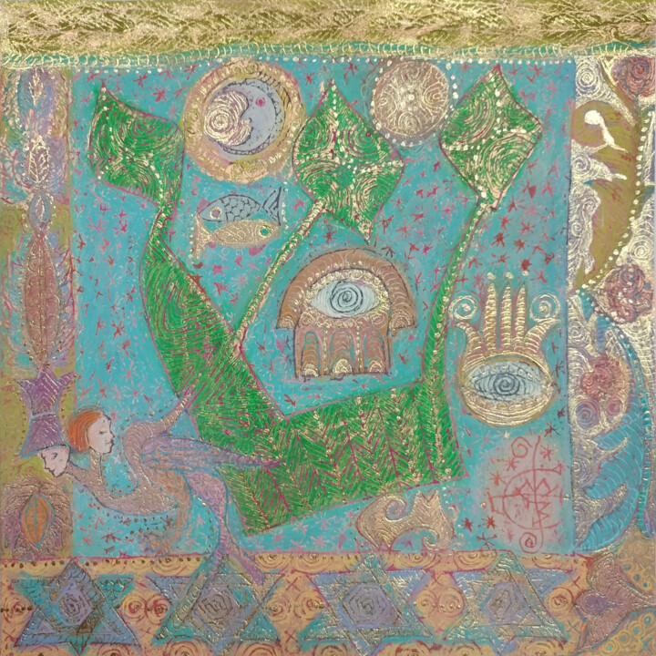 Painting titled "Shin II" by Erna Berger Moise, Original Artwork, Pastel