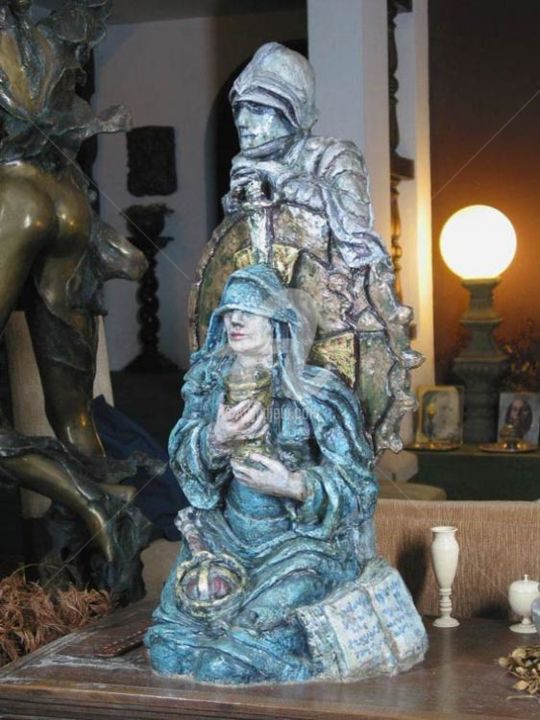Rzeźba zatytułowany „Linhagem Sagrada” autorstwa Erna Antunes - ( Erna Y ), Oryginalna praca