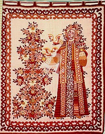 Arte têxtil intitulada "Deusa das flores" por Erna Antunes - ( Erna Y ), Obras de arte originais