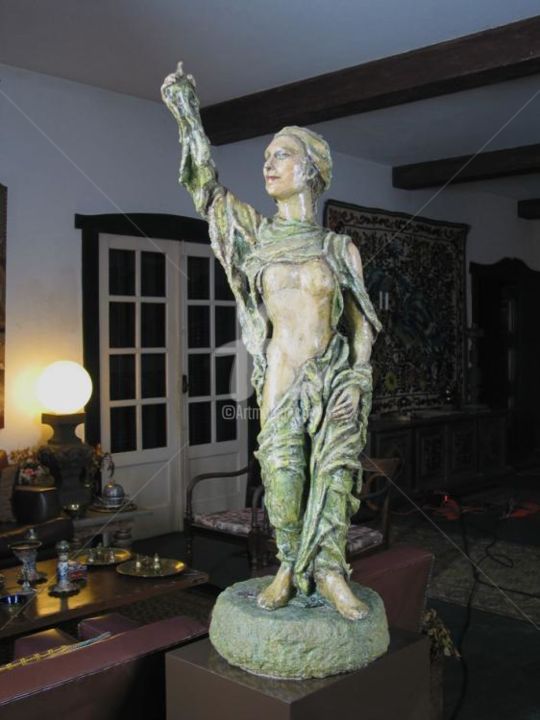 Escultura intitulada "Escultura em Faiança" por Erna Antunes - ( Erna Y ), Obras de arte originais