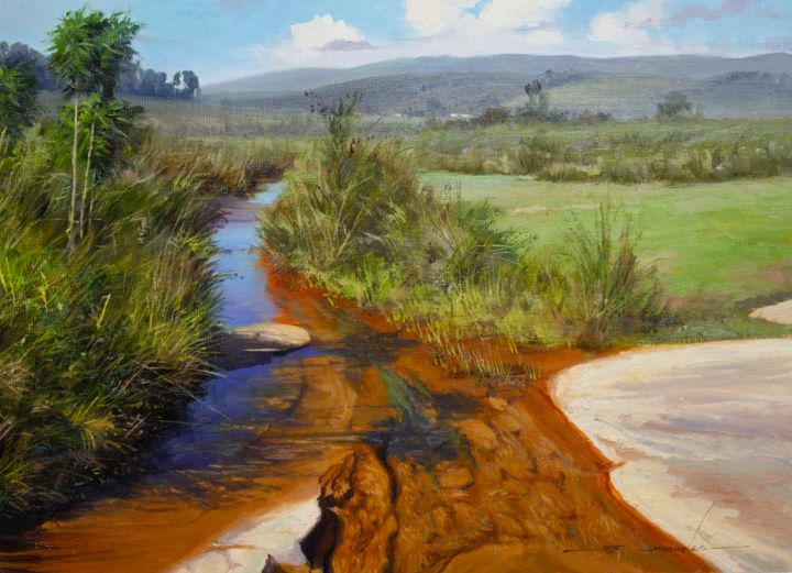 Pintura intitulada "Rio de Ferro" por Ernandes Silva, Obras de arte originais, Óleo