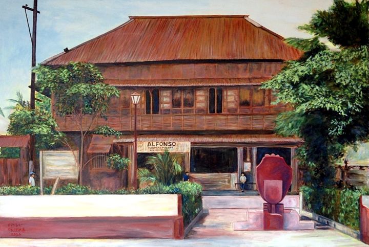 Malerei mit dem Titel "Malakanyang ng Alfo…" von Ernan Pillerva, Original-Kunstwerk, Acryl