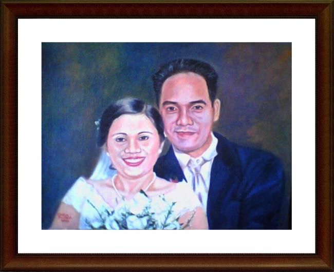 Malerei mit dem Titel "Borlaza Couple" von Ernan Pillerva, Original-Kunstwerk