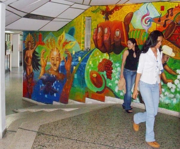 Pittura intitolato "Mural USCO Neiva Co…" da Ernesto Rios, Opera d'arte originale