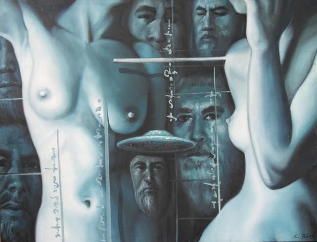 Painting titled "Desnudo Femenino Ol…" by Ernesto Rios, Original Artwork, Oil