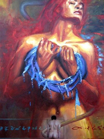 Painting titled "Desnudo Femenino Ol…" by Ernesto Rios, Original Artwork