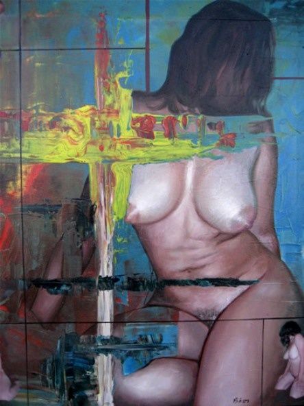 Painting titled "Desnudo Femenino Ol…" by Ernesto Rios, Original Artwork, Oil