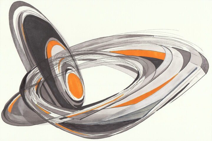 Drawing titled "Continuity of space…" by Ernst Kruijff, Original Artwork, Marker