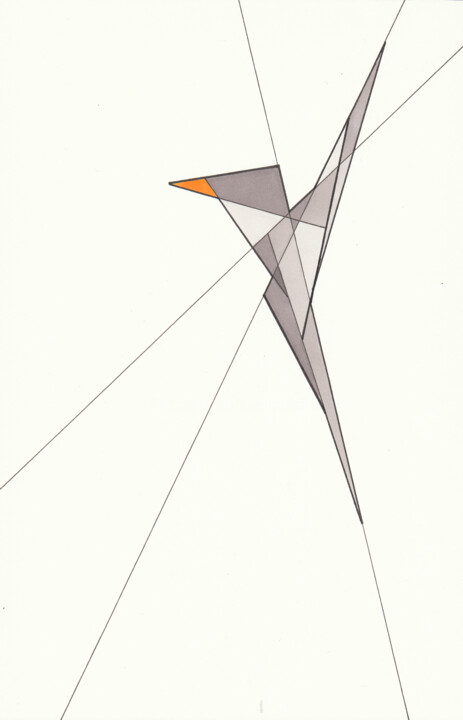 Drawing titled "Bird" by Ernst Kruijff, Original Artwork, Marker