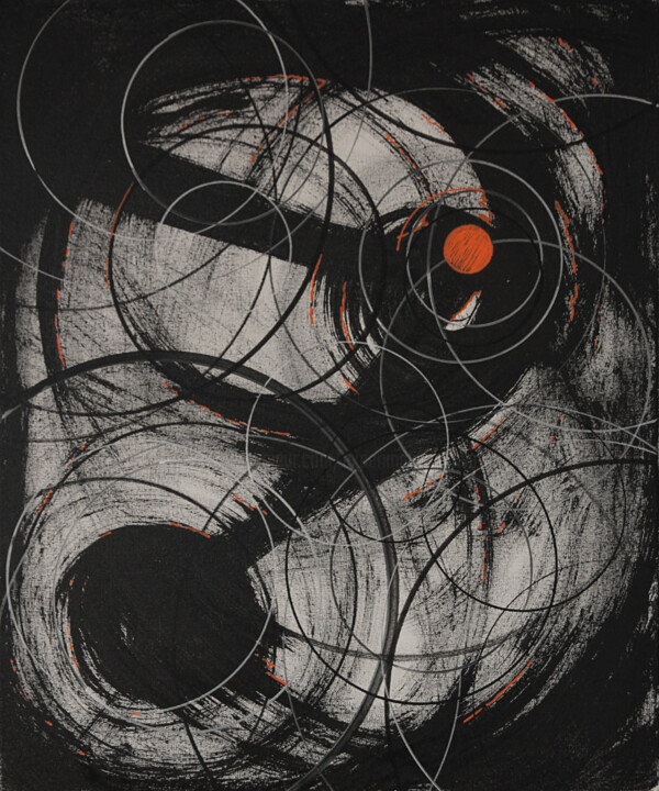 绘画 标题为“LA noir” 由Ernst Kruijff, 原创艺术品, 墨