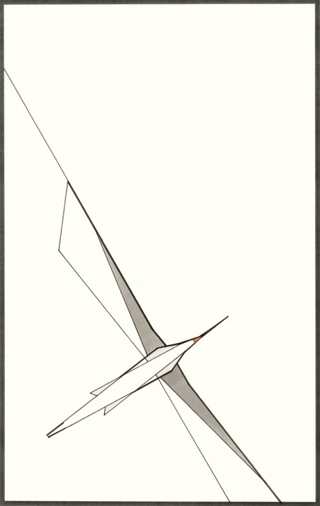Tekening getiteld "Bird_235" door Ernst Kruijff, Origineel Kunstwerk, Marker