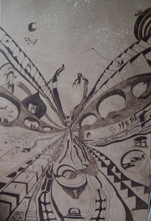 Schilderij getiteld "Butterfly" door Erol Yıldırım, Origineel Kunstwerk, Anders