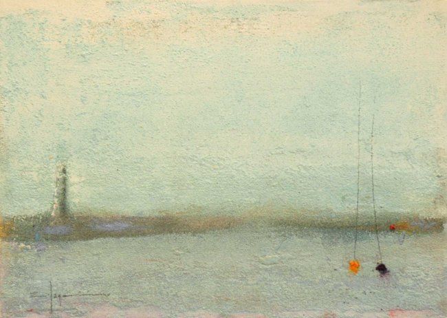 Pittura intitolato "barche" da Eros Gasparini, Opera d'arte originale
