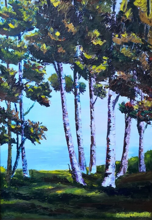 Pintura titulada "Ağaçlar-2.jpg" por Ertuğrul Erentürk, Obra de arte original, Oleo