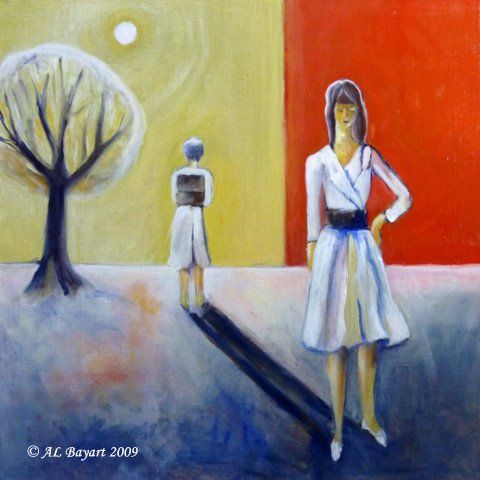 Painting titled "L'absente" by Ervalena, Original Artwork, Oil