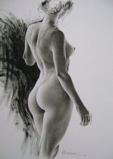 Drawing titled "pose" by Erwin Esquivel C, Original Artwork
